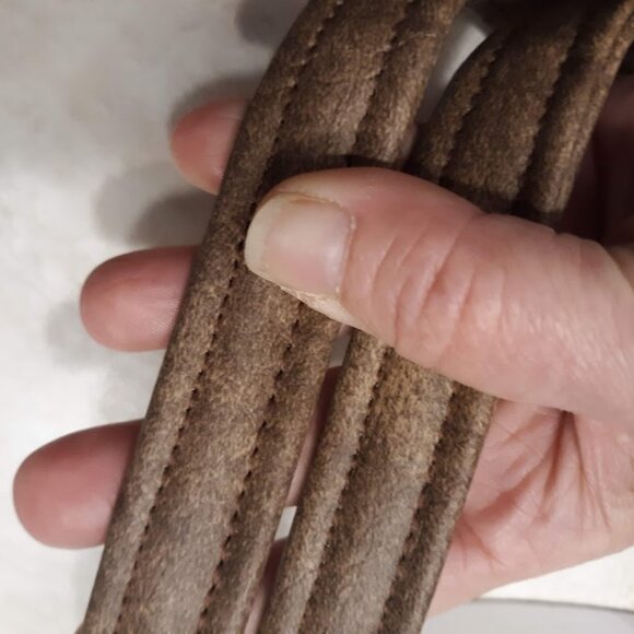 New Vinyl Double handle Shoulder Satchel Bag Purse Brown Aqua Southwestern print - Picture 12 of 12